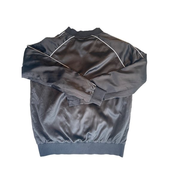 Y&R "Reckless Girls" Women's Black Embroidered Satin Bomber Jacket Black Sz S - Picture 2 of 7